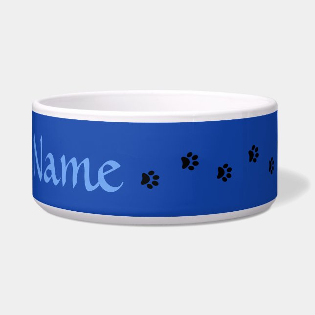 Tigela Pet Bowl Personalizado de Impressão de Pata Azul (Direita)