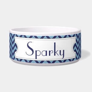 Tigela Pet Bowl Personalizado por Chevron Azul