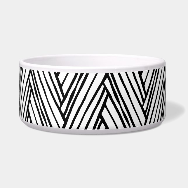 Tigela Pet Bowl preto e branco (Frente)