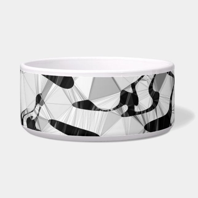 Tigela Pet Bowl preto e branco em movimento (Direita)