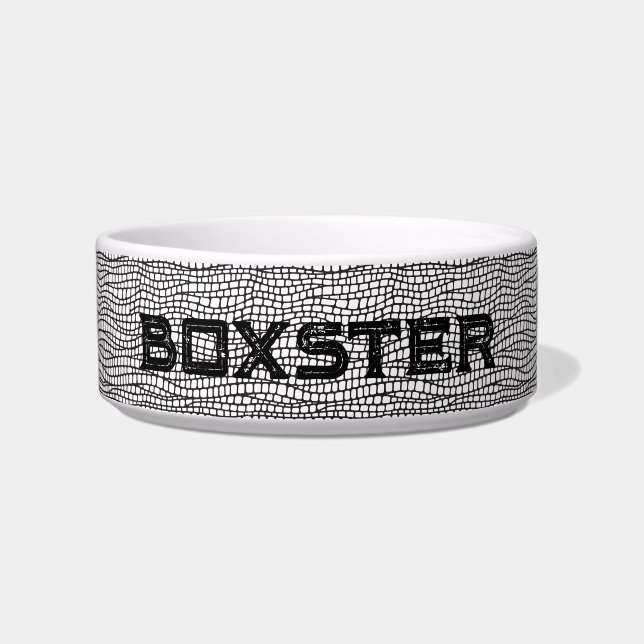 Tigela Pet Bowl, preto e branco, minimalista moderno (Frente)
