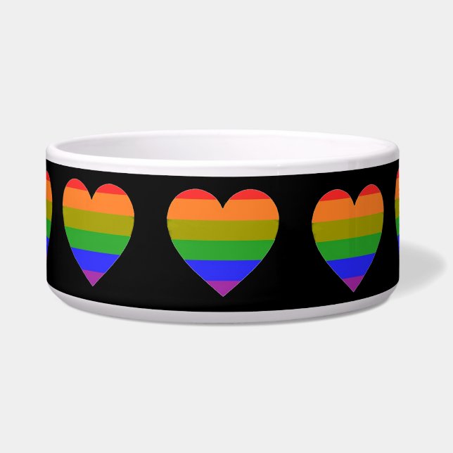 Tigela Pet Bowl Rainbow Hearts (Frente)