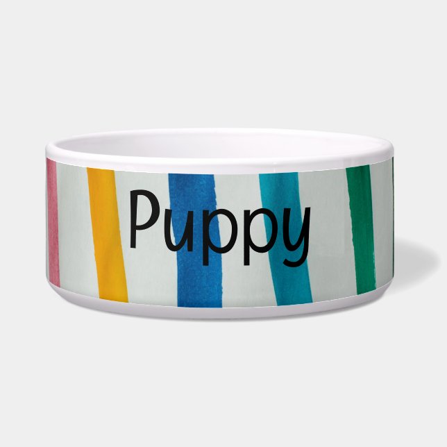 Tigela Pet Bowl Têxtil com Texto PUPPY (Frente)