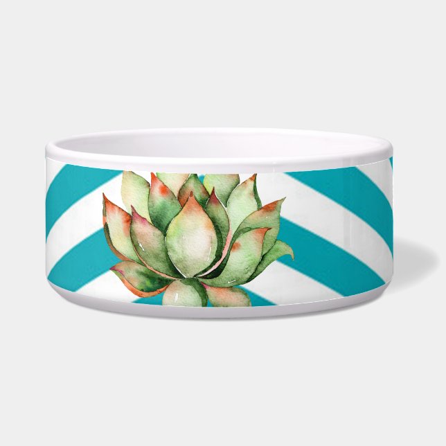 Tigela Pet Bowls Personalizado Boho Cactos Cactus Succult (Frente)