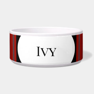 Tigela Pet Comida Bowl personalizado com Stripe Vermelho
