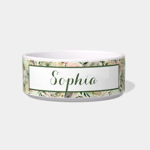 Tigela Pet Cor-de-rosa, Blush e Sage Verde, com palhetas