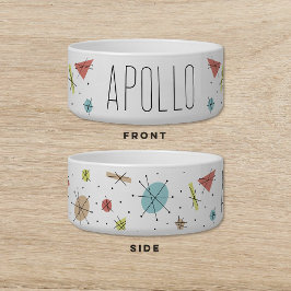 Tigela Pet De Cão Retro Da Era Atômica