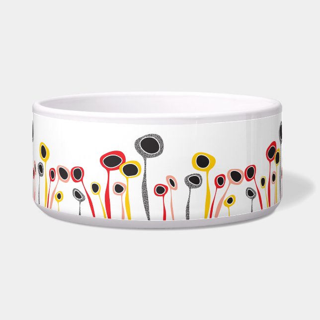 Tigela Pet de Flores Retro (Frente)