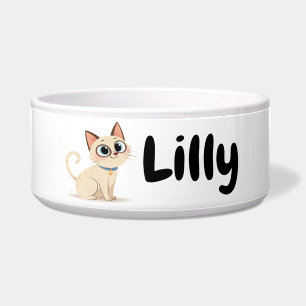 Tigela Pet de Gato de Cartografia Personalizada