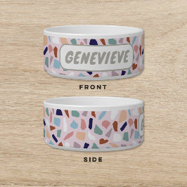 Tigela Pet de Gato de Terrazzo