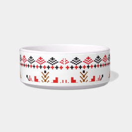 Tigela Pet de Impressão bordado vermelho e preto