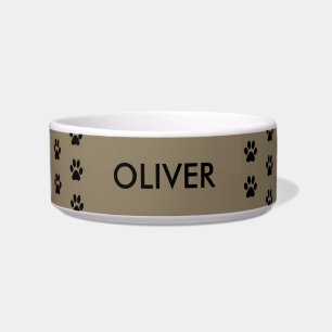 Tigela Pet de Nome Personalizado de Padrão de Impressão d