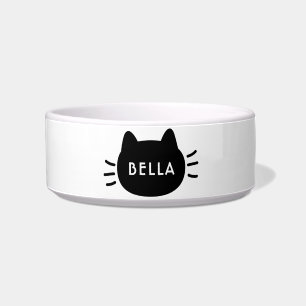 Tigela Pet de rosto de gato preto