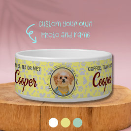 Tigela Pet Feeds Dish Única Cerâmica com Nome e Foto