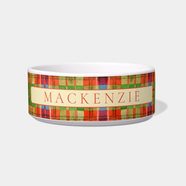 Tigela PET LOVE Cerâmica Pet Bowl / Mac Rae Tartan (Frente)