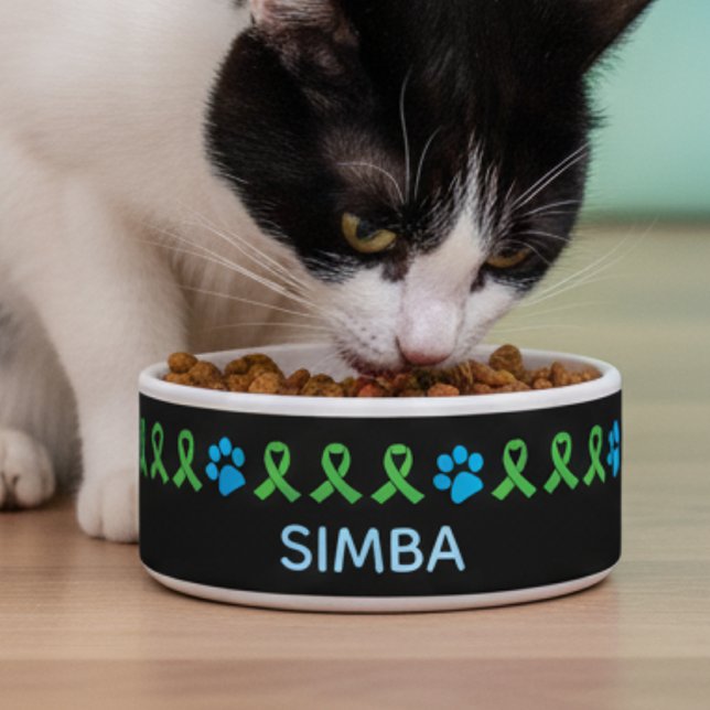 Tigela Pet Organ Donation & Transplant Paw Prints Design (Criador carregado)