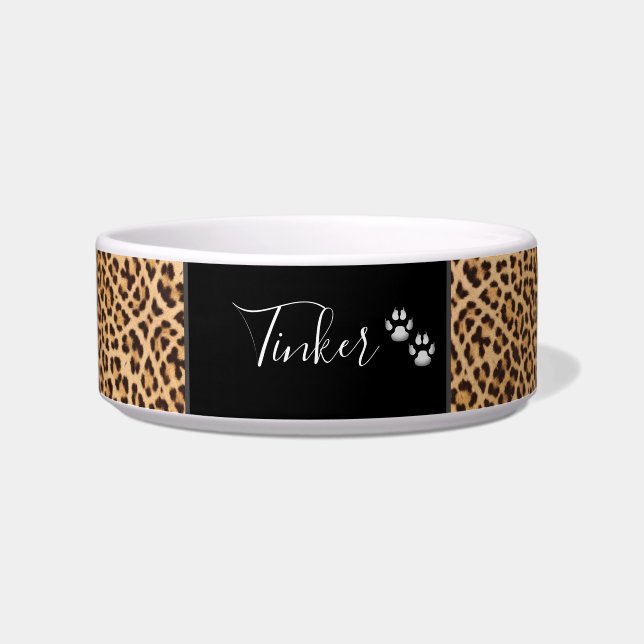 Tigela Pet Personalizado do Impressão Safari Cute (Frente)