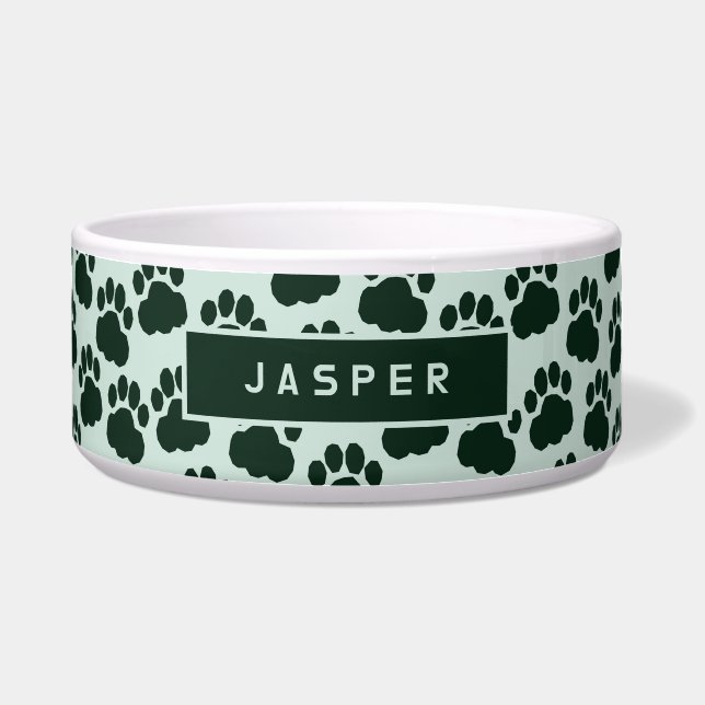 Tigela Pet Personalizável Imprime a Pata de Corte (Frente)