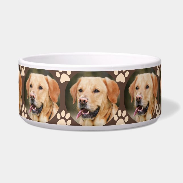 Tigela Pet Photo Pattern Dog Personalizado (Frente)