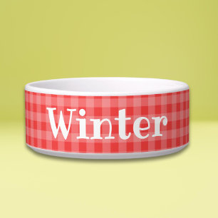 Tigela Pet Simples de Xadrez Moderna