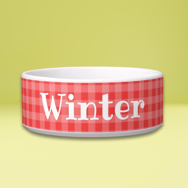 Tigela Pet Simples de Xadrez Moderna (Criador carregado)