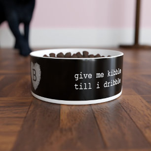 Tigela Pets Paw Imprime Cabelo Preto Monograma