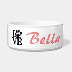 Tigela Picture Personalizada Ame você Pet Pawprint