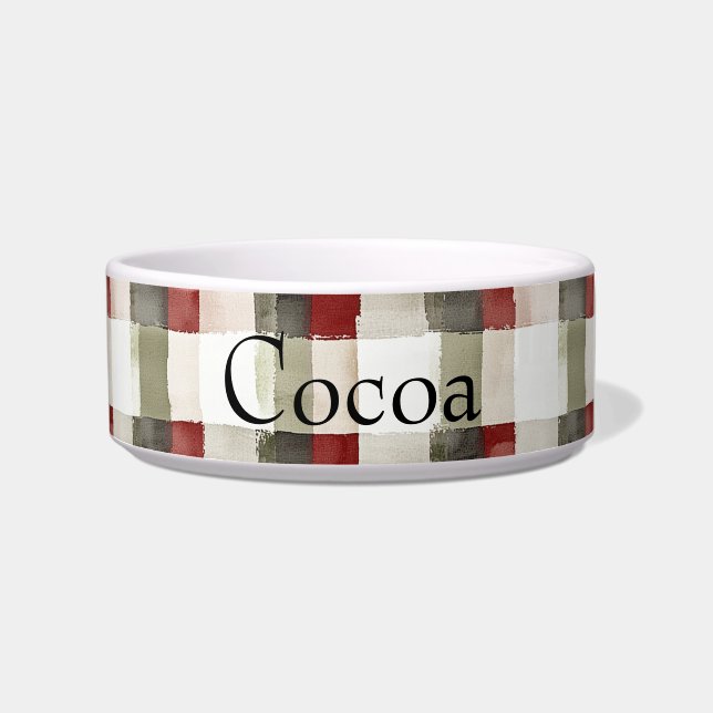Tigela Pine Green Ivory Red Stripes (Frente)