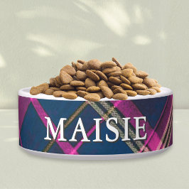 Tigela Pink and Navy Tartan Plaid Personalized Pet Dog