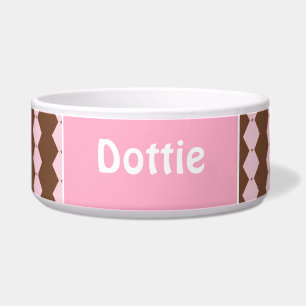 Tigela Pink e Brown personalizados