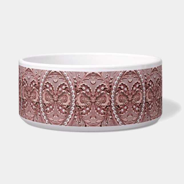 Tigela Pink Flower Ceramic Pet Bowl (Frente)
