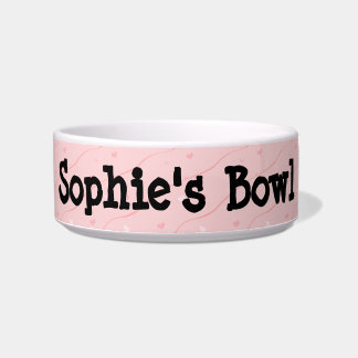 Tigela Pink Hearts Cerâmica Pet Bowl