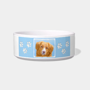 Tigela Pintura de Cão de Retriever com Pedra Nova Escóc