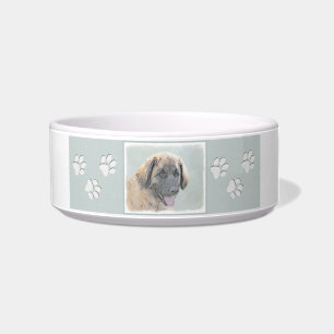Tigela Pintura de Leonberger - Arte de Cachorro Original 