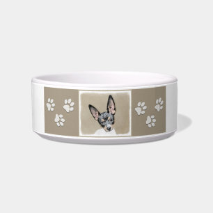 Tigela Pintura de Rat Terrier - Arte de Cachorro Original