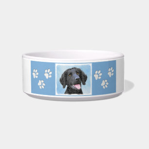 Tigela Pintura De Retriever Revestida Curly - Arte De Cã