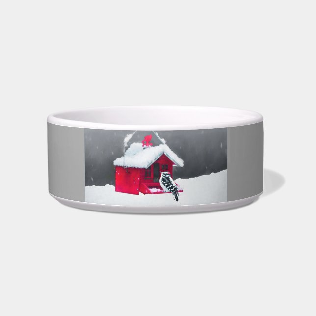 Tigela Pintura do Pica-Pau Downy - Arte Original (Direita)