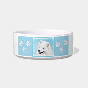 Tigela Pintura Samoyed - Arte Cachorosa Original