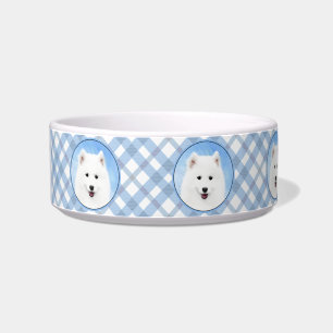 Tigela Pintura Samoyed Puppy - Arte Cachorra Original