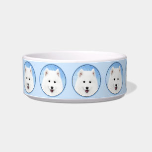 Tigela Pintura Samoyed Puppy - Arte Cachorra Original