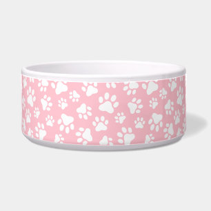 Tigela Pista de Cachorro Cachorro Branca e Rosa Pastel