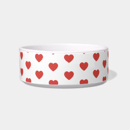 Tigela Polka Dot Hearts Love Cat Dog