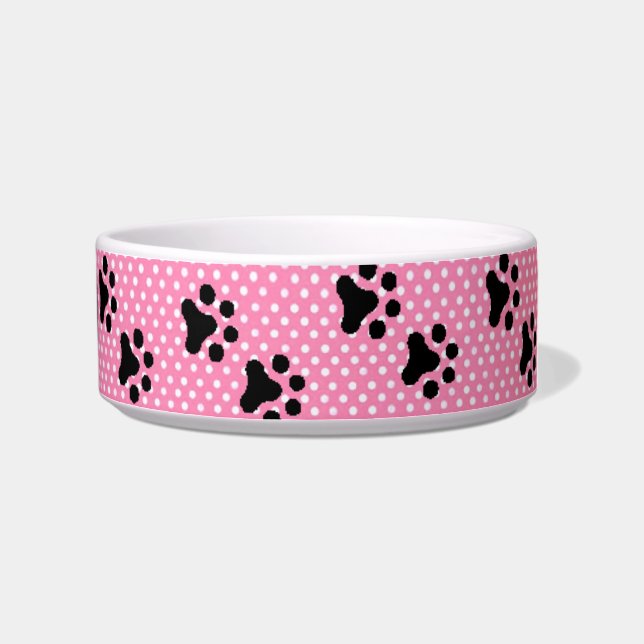 Tigela Polkadot Rosa de Pata de Gato (Direita)