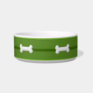 Tigela Polkadots de Comida de Cão Verde e Branco