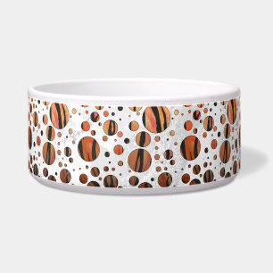 Tigela Polks Dot Tiger Cor de laranja quente e Impressão