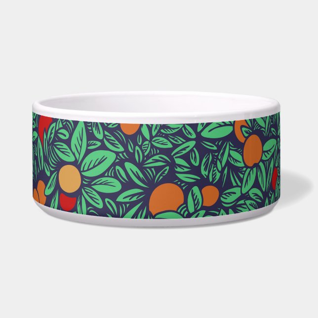 Tigela Pomar Rico: Padrão de Árvore Vintage. (Frente)