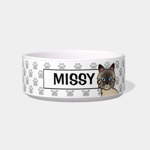 Tigela Ponto de foca Tabby Birman / Ragdoll Cat & Name