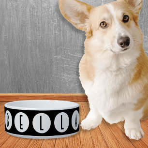 Tigela Pontos Deco Brancos em Pet de Texto Personalizado
