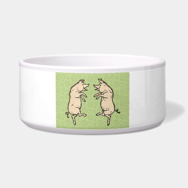 Tigela Porcos Antigos para Dançar: Whimsical Vintage Pigg (Frente)