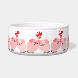 Tigela Porcos de Cartoon Bonitos no Pet Bowl
